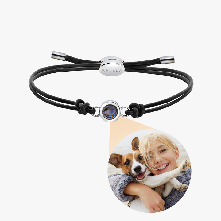 Personalized  Genuine Leather Photo Bracelet