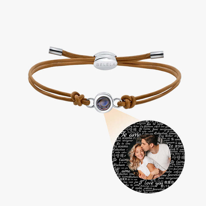 Personalized  Genuine Leather Photo Bracelet