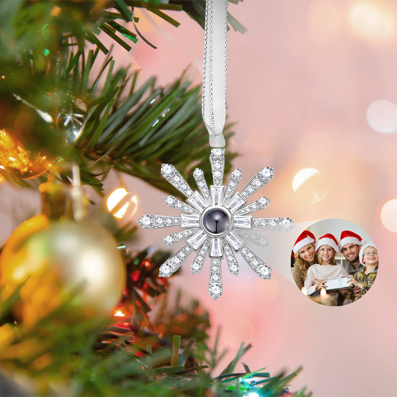 Personalized Christmas Snowflake Photo Ornament