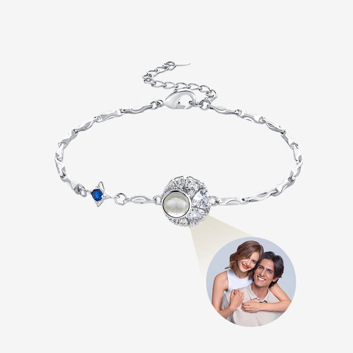 Star and Moon Photo Bracelet in 925 Silver